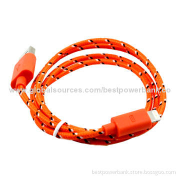 Braided Wire Cable for iPhone 5S, Supports iOS 7.0, 1m Line Length